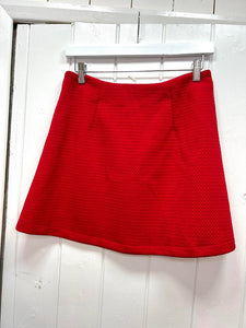 Red Quilted Mini Skirt 60s