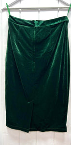 Velvet Pencil Skirt Deep Emerald Green