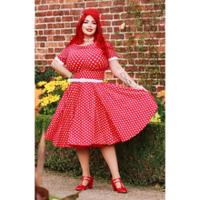 Load image into Gallery viewer, Darlene Red White Polka Dress