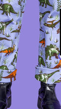 Load image into Gallery viewer, Blue Adventure Dinosaur Stretch Twill Dungarees