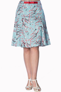 Oriental Blossom Pencil Skirt