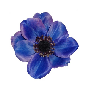 SOPHIA Single Anemone Hair Flower Blue