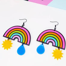 Load image into Gallery viewer, Disco Rainbow Statement Earrings