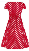 Load image into Gallery viewer, Claudia Flirty Fifties Style Dress in Red