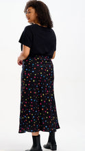 Load image into Gallery viewer, Sugarhill Brighton Alexandra Bias Cut Skirt Black Rainbow Star Confetti