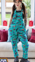 Load image into Gallery viewer, Run &amp; Fly England Jade Adventure Dinosaur Stretch Twill Dungarees