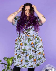 Jurassic Adventure Dinosaur Tea Dress With Pockets