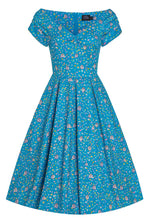 Load image into Gallery viewer, Lily Hedgehogs Blue Off Shoulder Dress