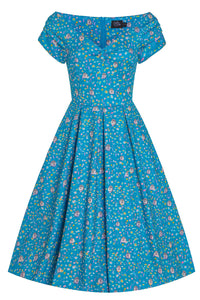 Lily Hedgehogs Blue Off Shoulder Dress