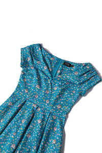 Lily Hedgehogs Blue Off Shoulder Dress