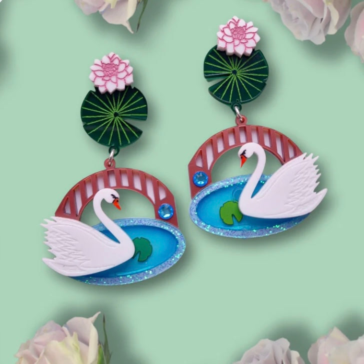 Swanning around earrings