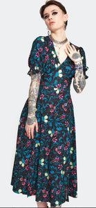 Venus Flytrap Print Midi Dress