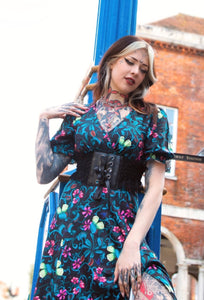 Venus Flytrap Print Midi Dress