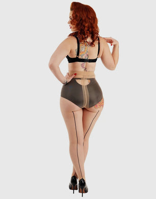 Jive Seamed Tights Nude/Black