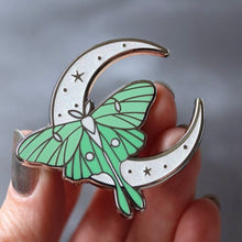 Load image into Gallery viewer, Luna Moth Moon Enamel Pin