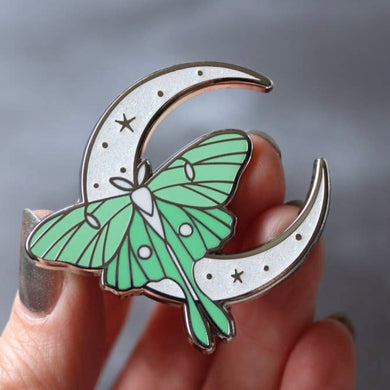 Luna Moth Moon Enamel Pin