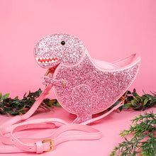 Load image into Gallery viewer, Pink Glitter Dino Bag