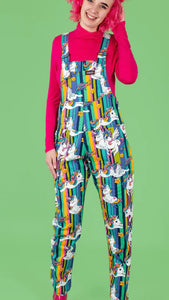 Unicorn Stripes Stretch Twill Dungarees