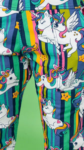 Unicorn Stripes Stretch Twill Dungarees