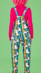 Unicorn Stripes Stretch Twill Dungarees