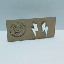 Load image into Gallery viewer, Lightning Bolt Stud Silver