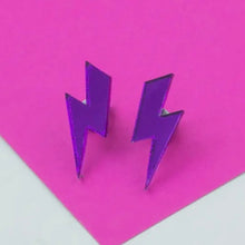 Load image into Gallery viewer, Lightning Bolt Stud Purple