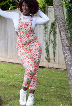Load image into Gallery viewer, Rebel Romance Charity Print Strawberry Picnic Stretch Dungarees