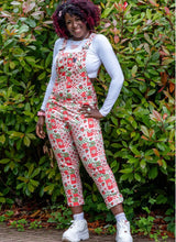 Load image into Gallery viewer, Rebel Romance Charity Print Strawberry Picnic Stretch Dungarees