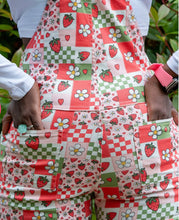 Load image into Gallery viewer, Rebel Romance Charity Print Strawberry Picnic Stretch Dungarees
