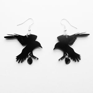 Dark Romance Crow Earrings