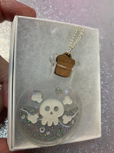 Poison Bottle Necklace-Horrible Holographic Glitter