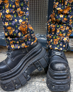 Highland Cows Stretch Twill Dungarees