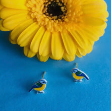 Load image into Gallery viewer, Blue Tit Earrings