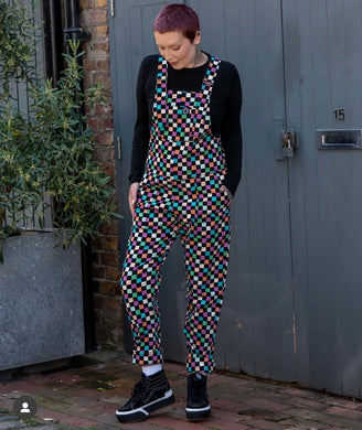 Rebel Romance Checkerboard Dungarees
