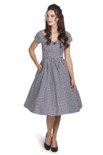 Load image into Gallery viewer, Lily Houndstooth Sleeved Full Circle Dress in Black/White