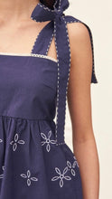 Load image into Gallery viewer, Embroidered Cami Top With Tie Strap In Navy
