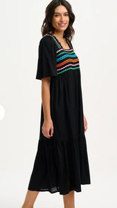 Selene Dress - Black, Ric Rac Rainbows