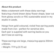 Load image into Gallery viewer, Daisy Statement Earrings Pink