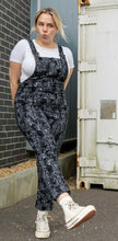 Load image into Gallery viewer, Rebel Romance Black Floral Cobweb Stretch Dungarees