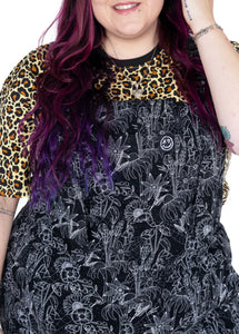 Rebel Romance Black Floral Cobweb Stretch Dungarees