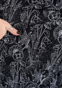 Rebel Romance Black Floral Cobweb Stretch Dungarees