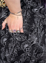 Load image into Gallery viewer, Rebel Romance Black Floral Cobweb Stretch Dungarees