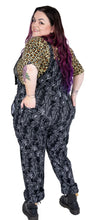 Load image into Gallery viewer, Rebel Romance Black Floral Cobweb Stretch Dungarees