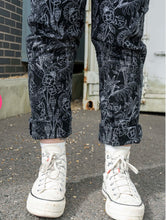Load image into Gallery viewer, Rebel Romance Black Floral Cobweb Stretch Dungarees