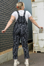 Load image into Gallery viewer, Rebel Romance Black Floral Cobweb Stretch Dungarees