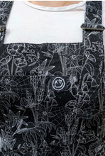 Load image into Gallery viewer, Rebel Romance Black Floral Cobweb Stretch Dungarees