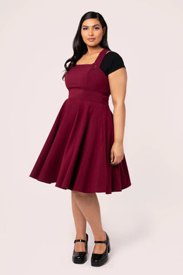 Patti Pinafore Dress Burgundy