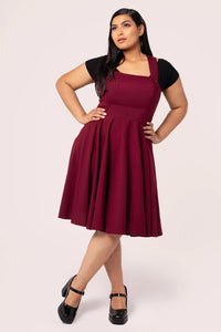 Patti Pinafore Dress Burgundy