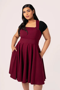Patti Pinafore Dress Burgundy