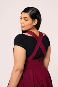 Patti Pinafore Dress Burgundy
